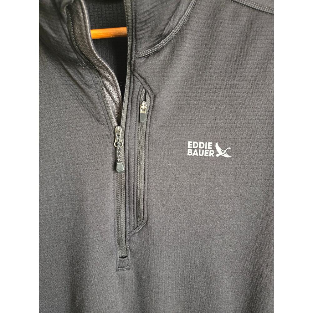 Eddie Bauer Men's Activator Grid Fleece 1/2-Zip Pullover XL Black - Picture 3 of 6